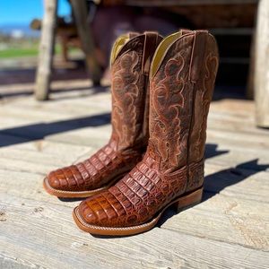 Kid's Horse Power Chocolate Nile Print Cowboy Boots by Anderson Bean